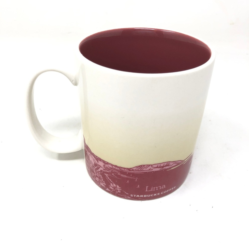 Starbucks 16oz Mug Lima Peru Global Icon Series Red Cream City Souvenir - Picture 3 of 7